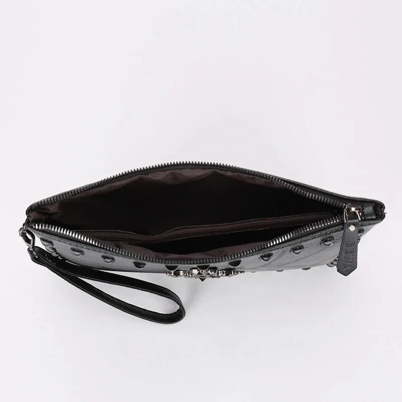 Fashion Soft PU Leather Clutch Men High Quality Durable Bag Casual Patchwork Design Moneybag Handbag