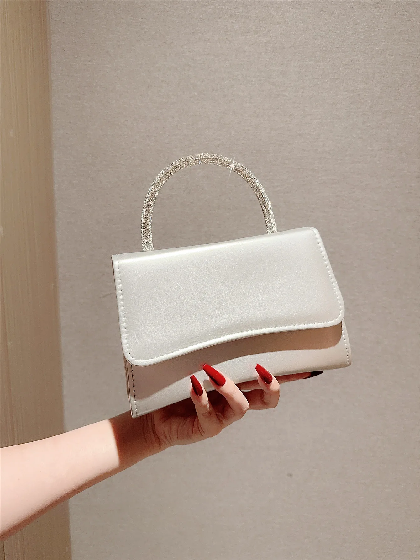 Lady Temperament PU Leather Flap Evening Bag casual Design Flap Wedding Bag Bridal Bag Banquet Handbag Evening Bag Dress Bag Party Bag Chain Bag