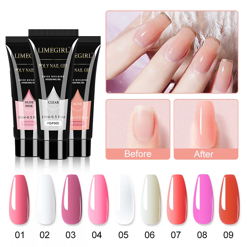 네일 익스텐디드 젤 세트 15ML 패스트 빌더 젤 미니 UV 네일 램프 탑 코트/베이스 코트 포함 매니큐어 살롱 3D 아트 DIY 디자인 도구