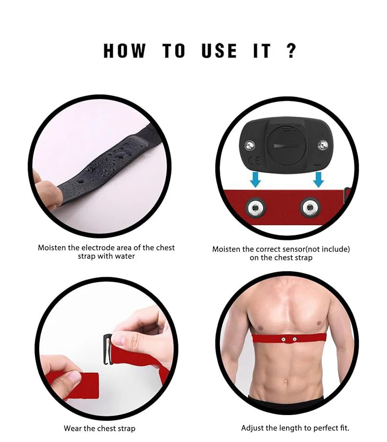 1Pc Heart Rate Monitor Replacement Strap Compatible with Polar Coospo Wahoo Tick Garmin Magene Fitcent Xoss Sensor Band Belt