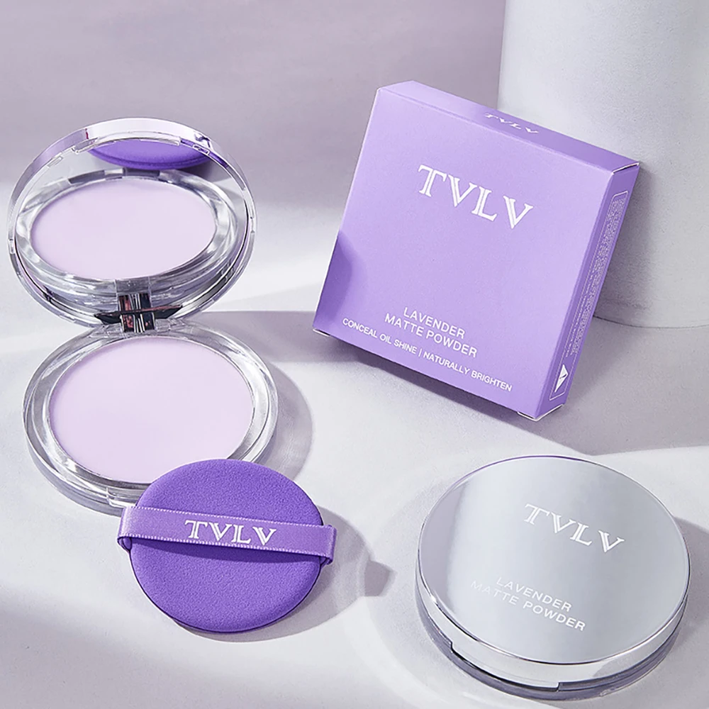Lavender Matte Powder Waterproof Violet Cream Natural Stick Facial Long term Oil Control Easy Apply Makeup Powder Cosmetics