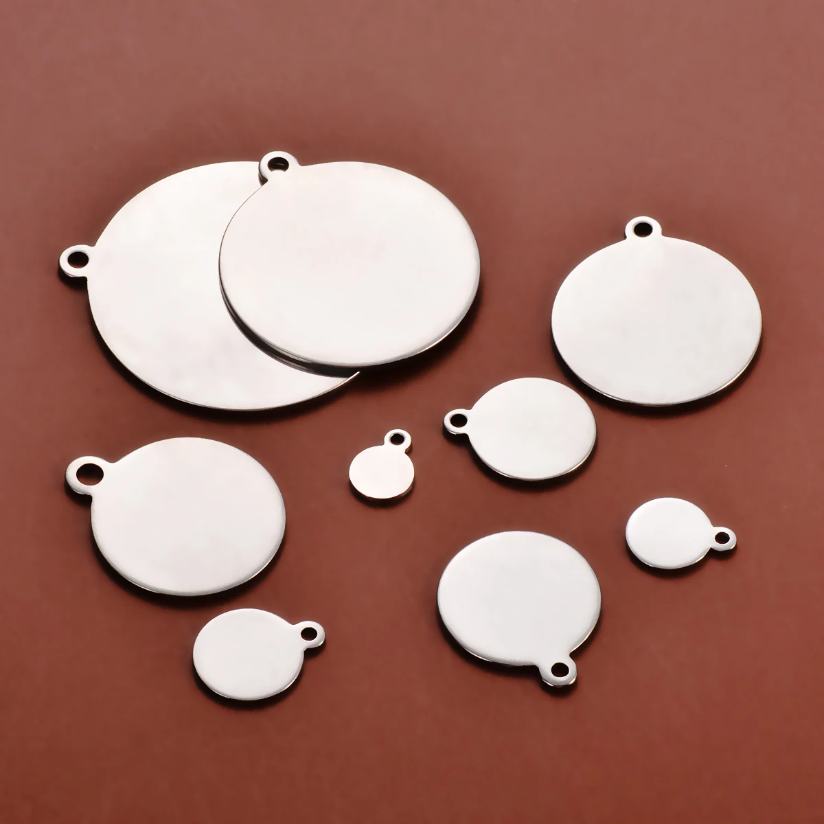 20pcs Stainless Steel Coin Disc Charm Round Stamping Blank Tags Setting For Bracelet Pendant Jewelry Making Supplies 10mm-20mm