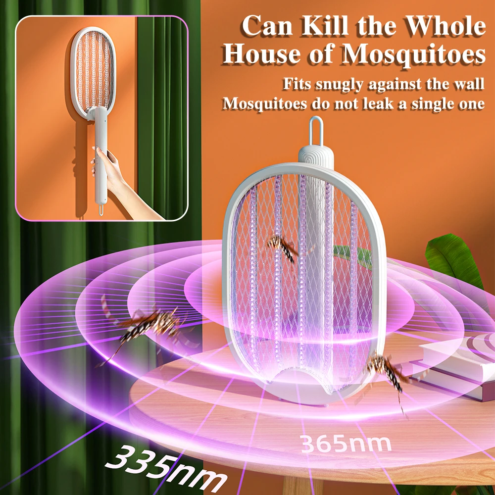 Dobrável elétrica Mosquito assassino Zapper, USB recarregável, Anti mosquitos, Mata Fly, Zanzare Mata