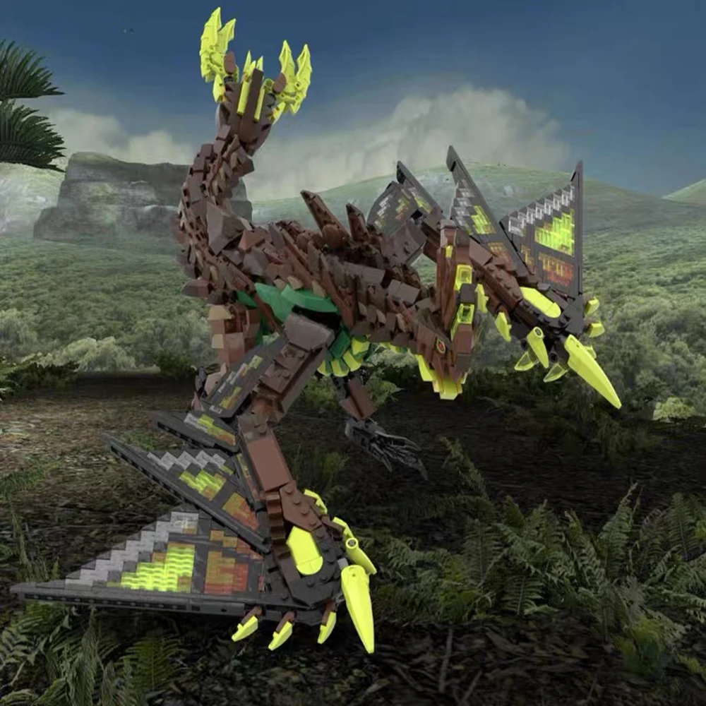 MOC Monster Astalos Game Hunter Dragon Model Beest Bouwstenen Set Puzzel Bakstenen Decoratie Educatief Speelgoed Kinderen Geschenken