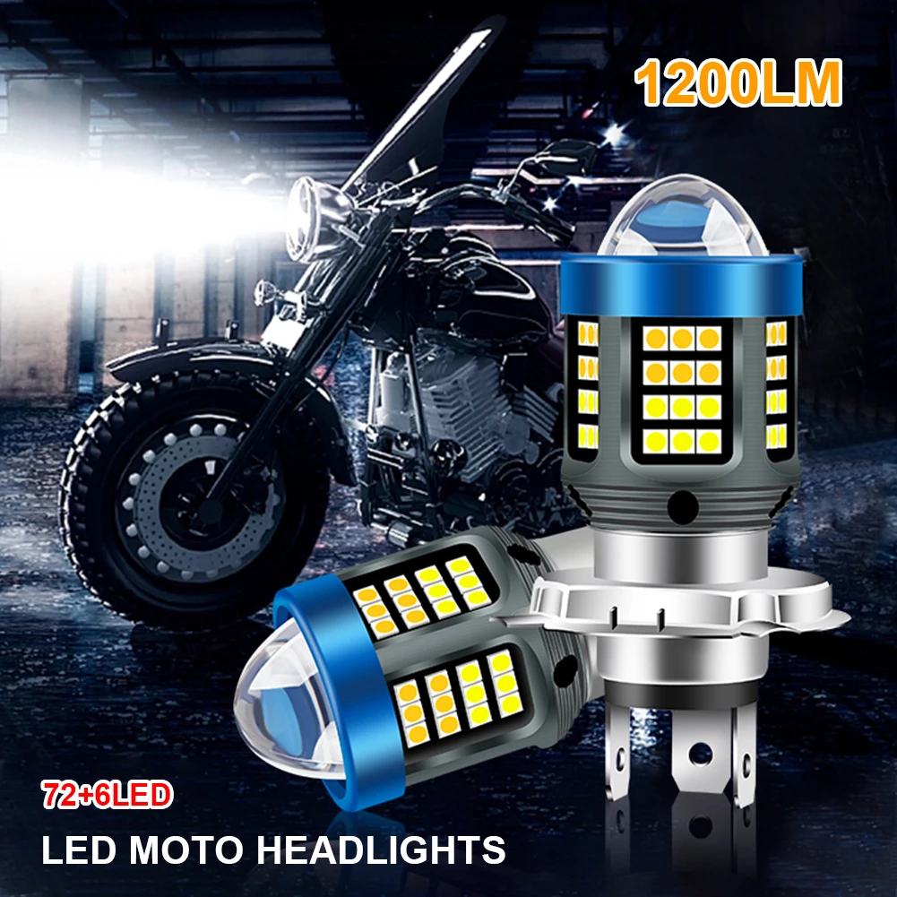 

1PC H4 BA20D H6 LED Motorcycle Headlight CSP Dual Color White Yellow Hi Lo Beam Lens Fog Lamp for Motobike Scooter Running Light