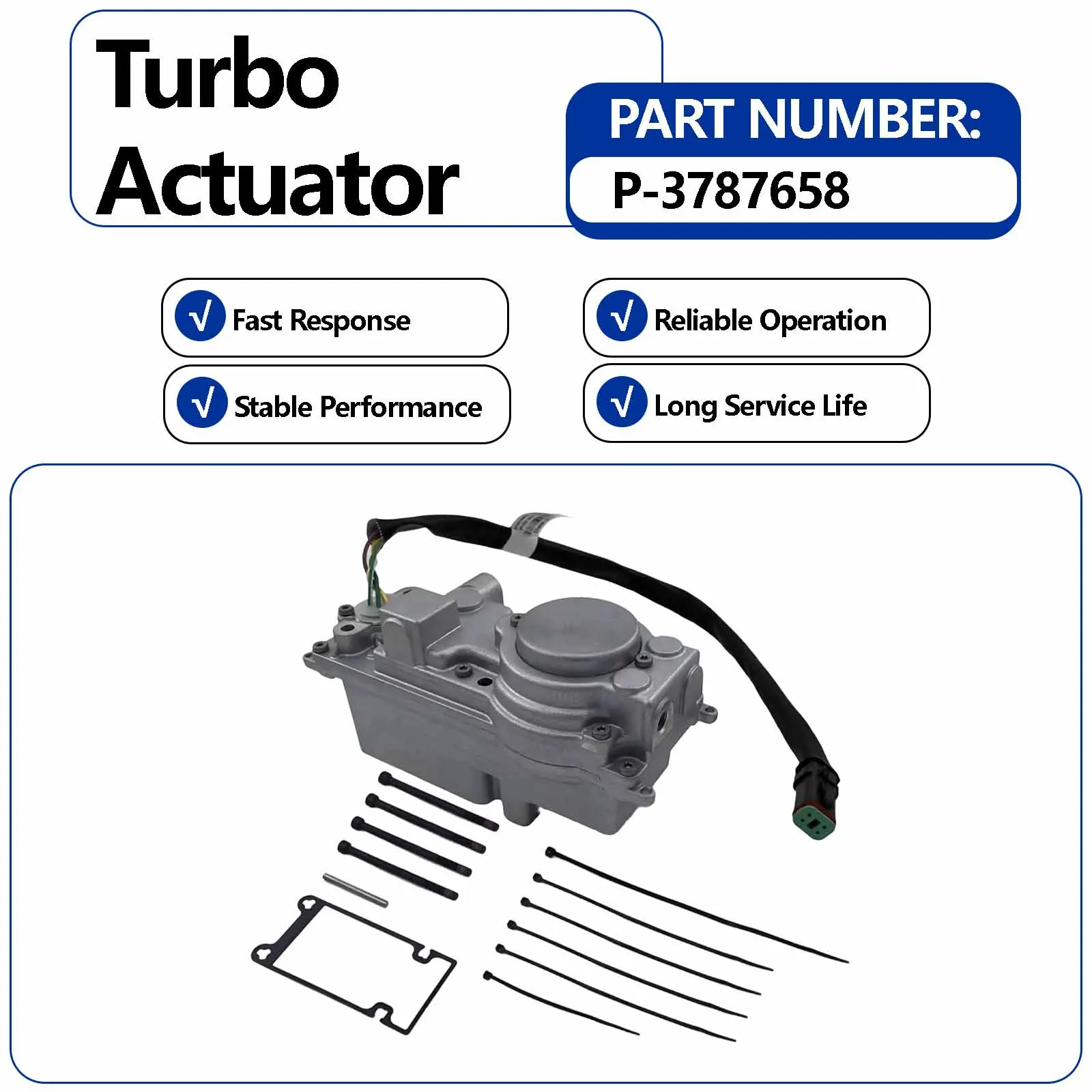 24V Turbo Eletronic Actuator 3787663 2839392 HW-3787663 For Scania DLC6/DC1305 Engine (With cooling water holes)