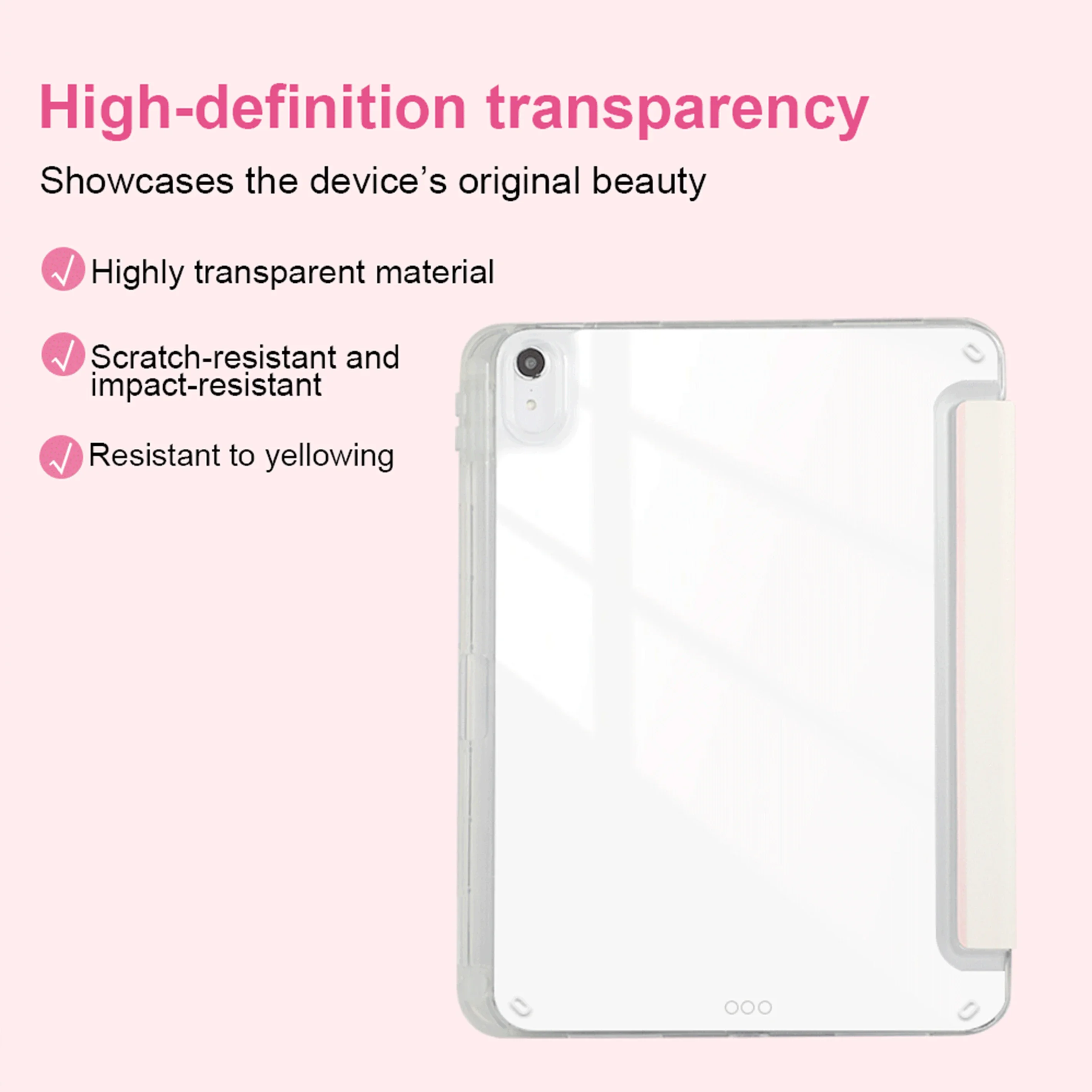 Transparent Acrylic Case with Butterfly Design for iPad A16/10th/Air 11 M2 M3 M4/Pro 11 M4 M5/with Pen Slot