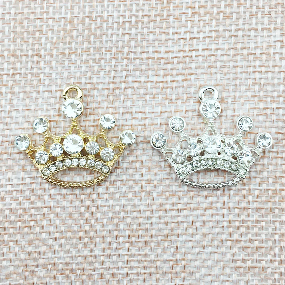 

10 Pcs Small Crowns for Crafts Jewelry Making Pendant Ornament Accessories Rhinestones