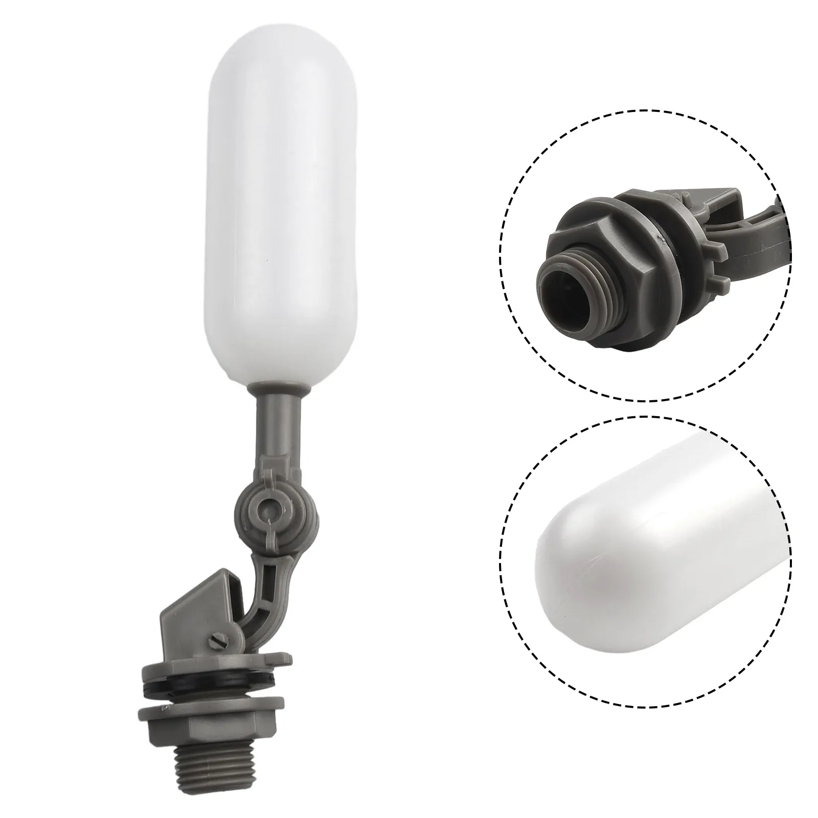 1 Pcs DN15 Portable Float Valve Closure Float Fill Tank Level Control 1/2\\\\\\\" Threaded Plastic Float Valve Replacement Parts