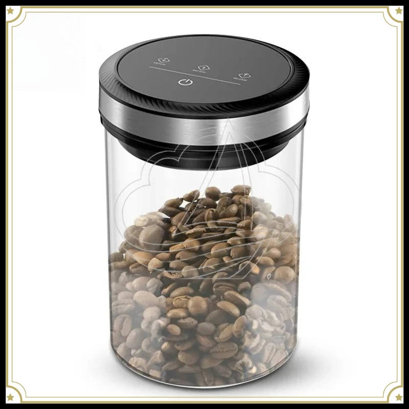 Wireless Charging Vacuum Coffee Canister Airtight Touch Screen Storage Container for Beans Home Office