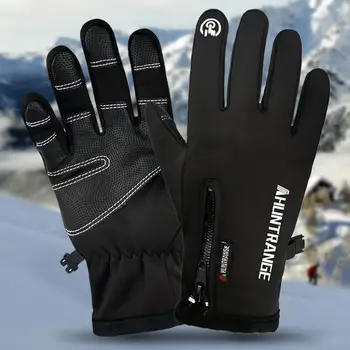 Guantes de esquí para nieve con pantalla táctil a prueba de viento para hombres y mujeres, guantes de invierno impermeables, mitones de lana gruesos antideslizantes para clima frío