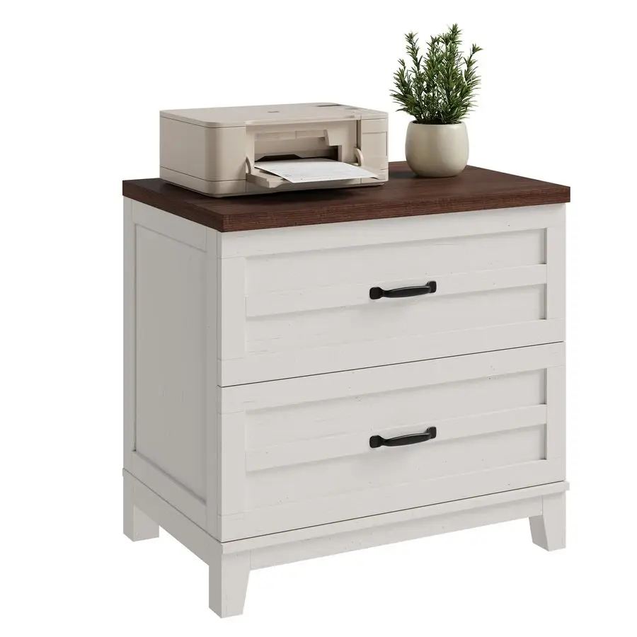 خزانة ملفات ذات درجين، خزانة ملفات جانبية للتخزين الخشبي مع أدراج تمديد كاملة، منظم متعدد المشاهد لمكتب غرفة النوم