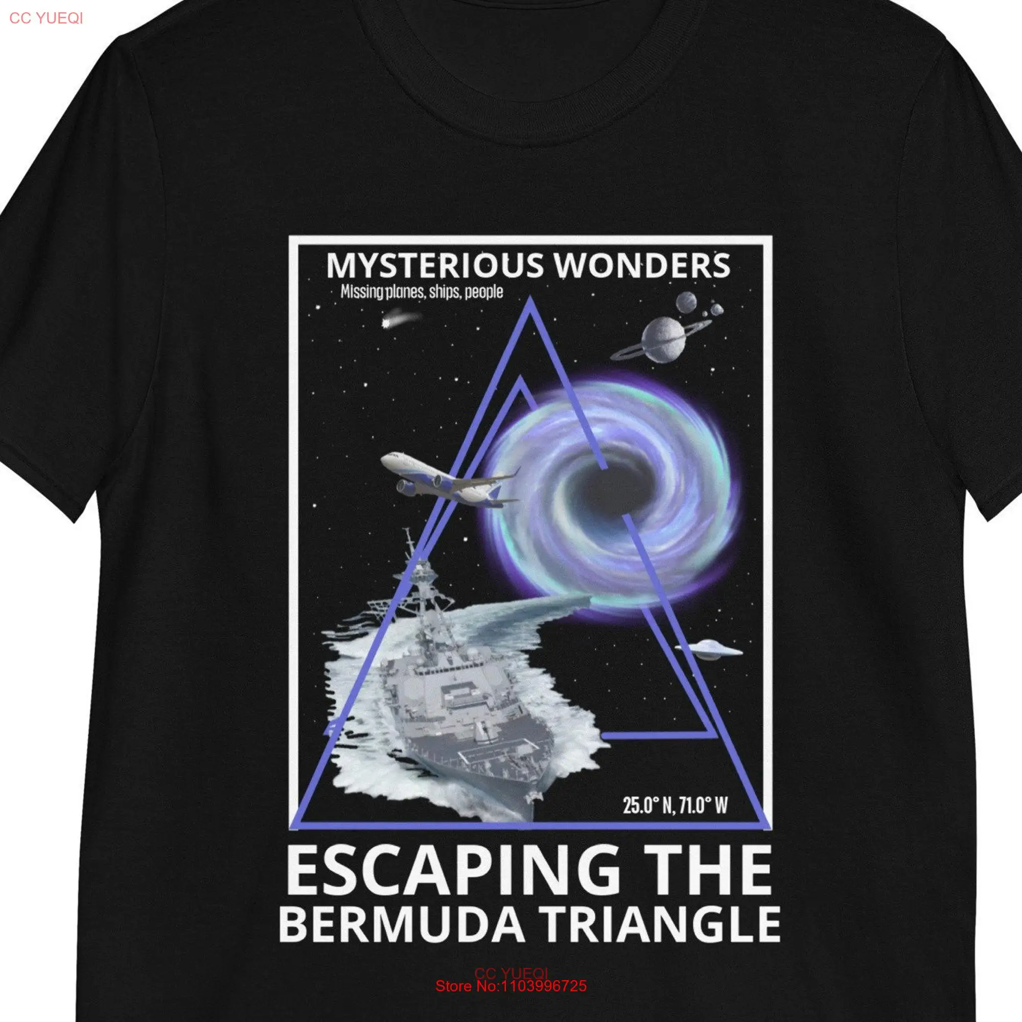 Cryptic shirt Bermuda Triangle T Cryptozoology National Parks Treasure UFO Traveling long or short sleeves