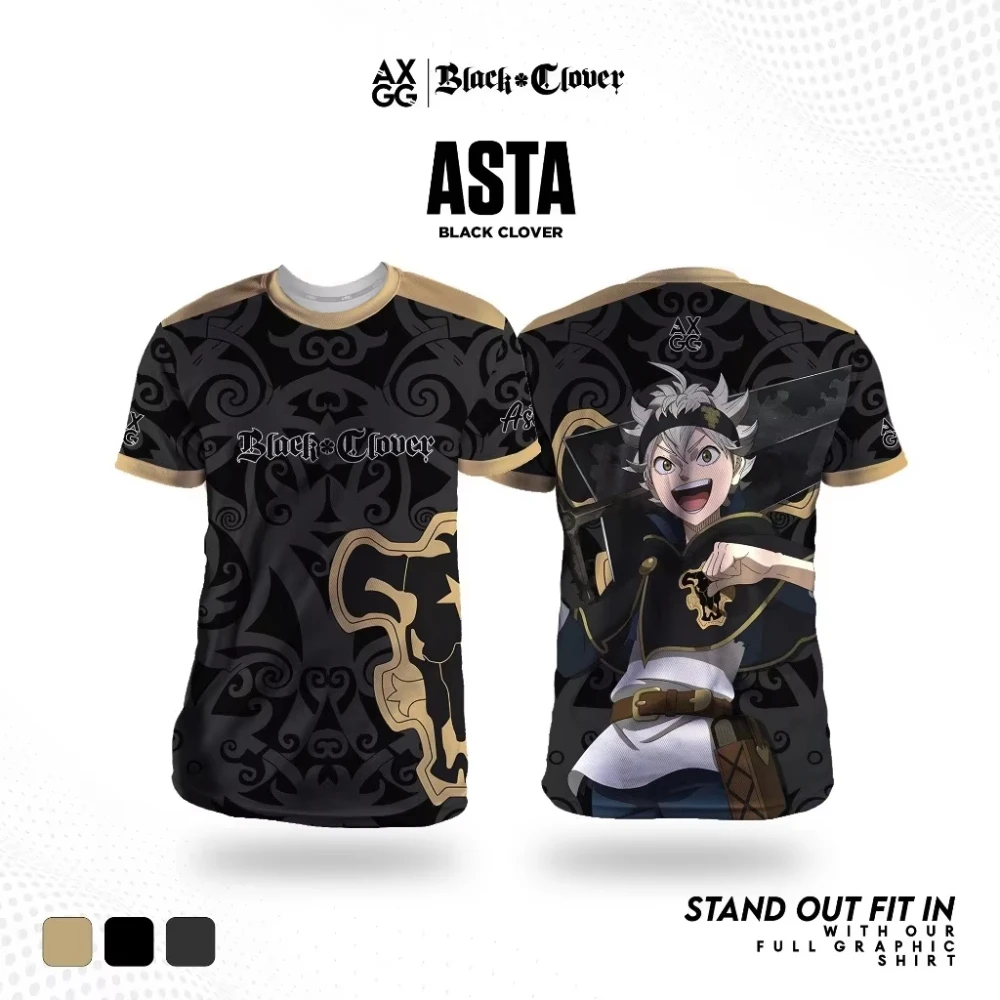 Black Clover Black Bulls Group Anime Jersey Summer Sports Breathable Quick-drying O-Neck Short Sleeve T-shirt 3D Unisex Tops