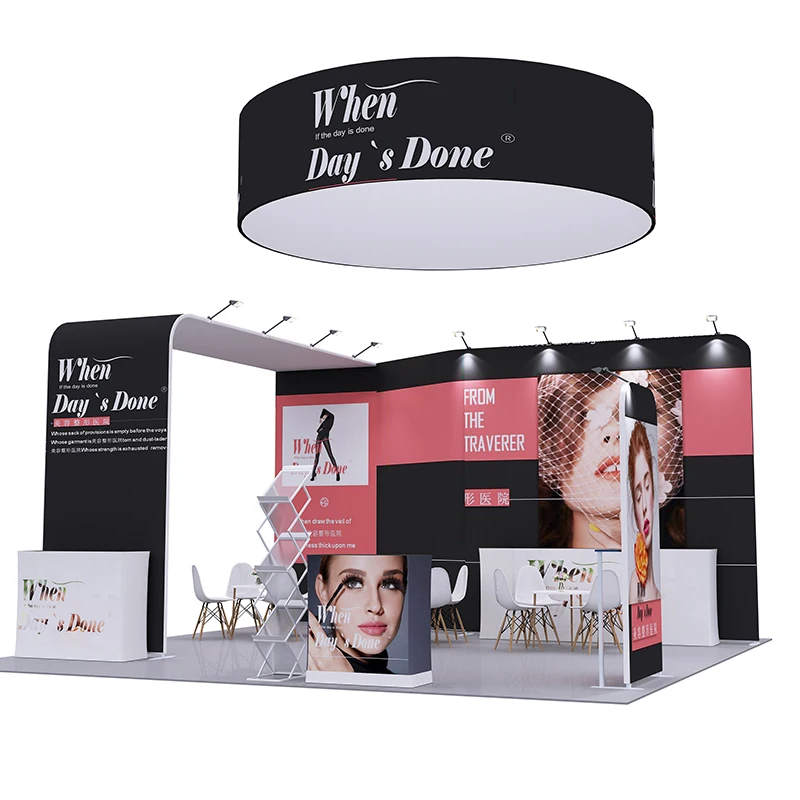 

Portable Pop up Display Tension Fabric Pop up Stand Exhibition Meida Wall Banner Trade Show Booth Backdrop Stand