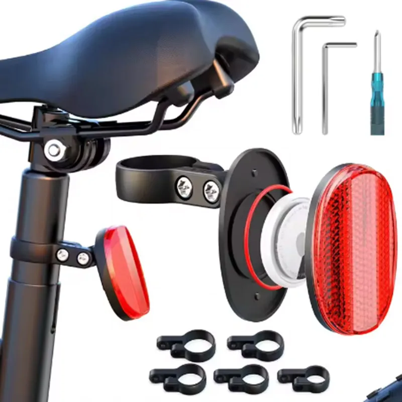 

For AirTag Bike Hidden Holder Waterproof Protective Case for Airtag Bike Reflector GPS Tracker Anti-Theft Bicycle Seatpost Mount