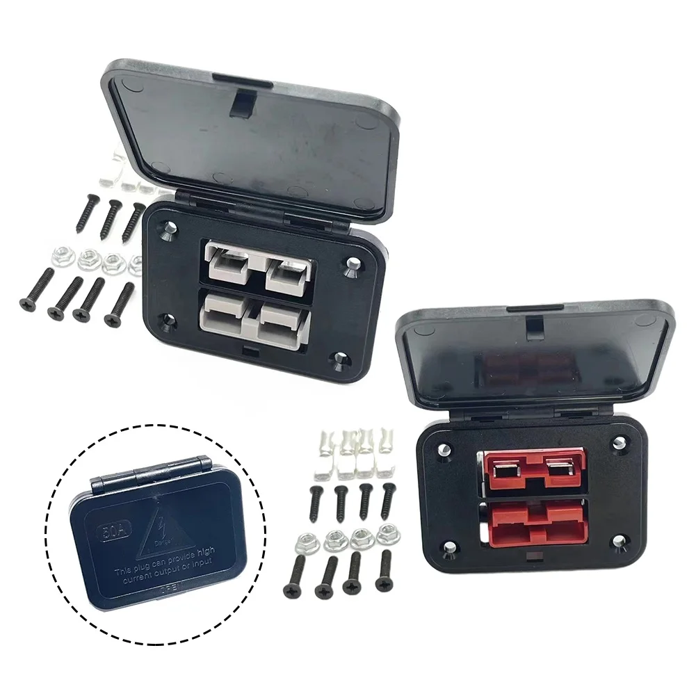 1set Flush Mount Bracket 50A 600V Terminals Wi Screw Twin Dual Flush Mount Bracket For Anderson PlugPower Connection For 12-6AWG