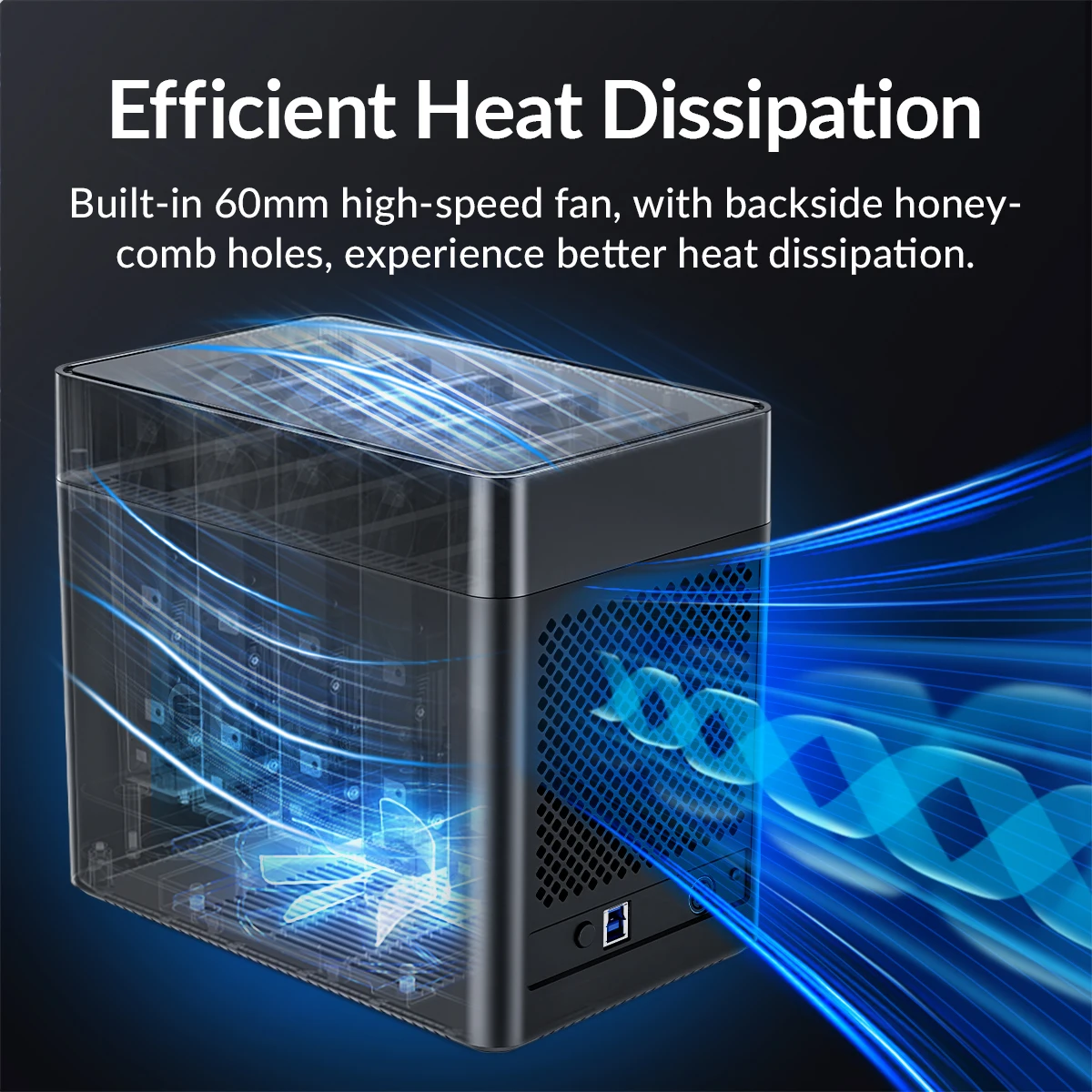 ORICO DS 시리즈 5 베이 3.5'' Type-C 하드 드라이브 인클로저 자기형 SATA3.0 HDD 케이스 12V6.5A Altcoins 마이닝용