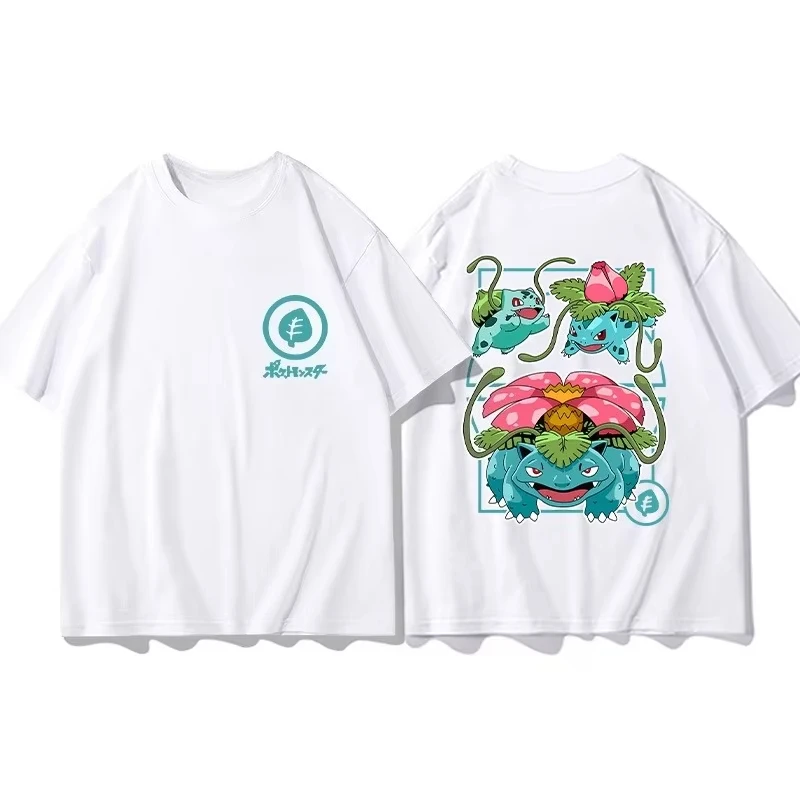 Pokémon Joint produits périphériques T-Shirt à manches courtes Gengar Psyduck Mewtwo imprimé hommes garçons et filles été nouveau haut tendance