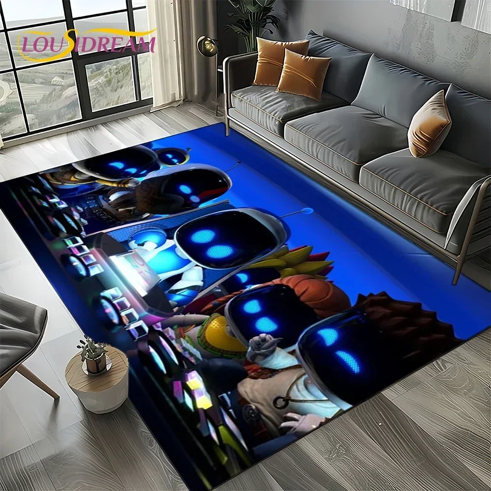 2025 New Astro Bot Funny AR Game Cartoon Robot Rug Carpet for Living Room Bedroom Decor,Non-slip Decoration for Sofa Doormat Kid