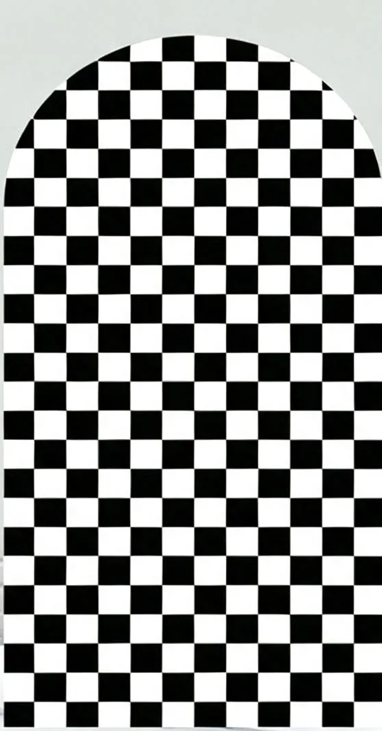 Custom Double-Sided Two Fast Baby Shower Arch Backdrop Cover Black And White Checkered Birthday Party Photobooth Background
