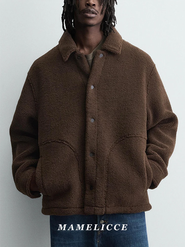 MAMELICCE Original design Loose fleece texture shirt warm jacket is comfortable and stylish tops