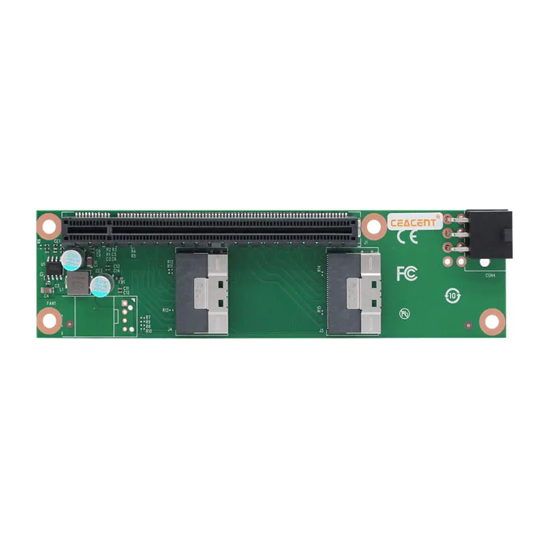 

CNS52CX16R Dual Port SlimSAS x8 SFF8654 к PCIe 4,0x16 слот адаптер карты, для ALEO, видеокарты PCIe расширения слота