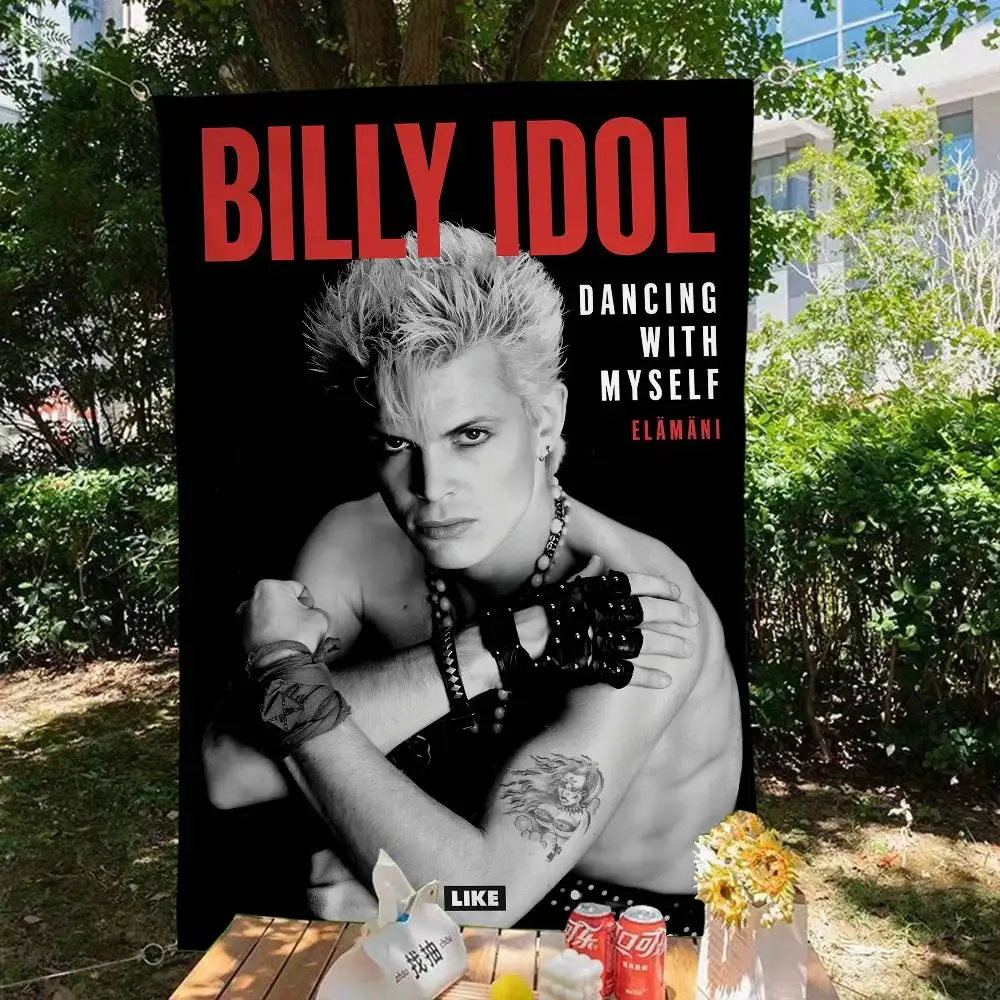 Rock Singer B-Billy I-Idol Small Size Cheerleading Banner Hand Pulled Flag Outdoor Atmosphere Flags