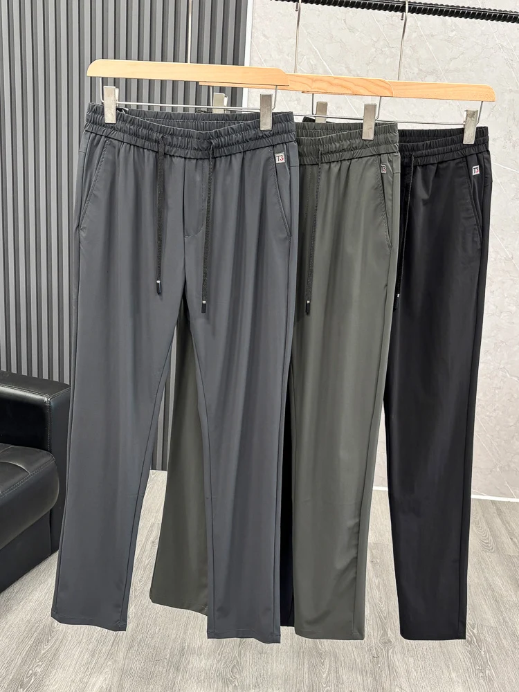 

Гладкие ультратонкие брюки Ice Sensation Qui-Dry с эластичной резинкой на талии, прямые повседневные брюки, мужская летняя спортивная одежда Faion Ci Sle