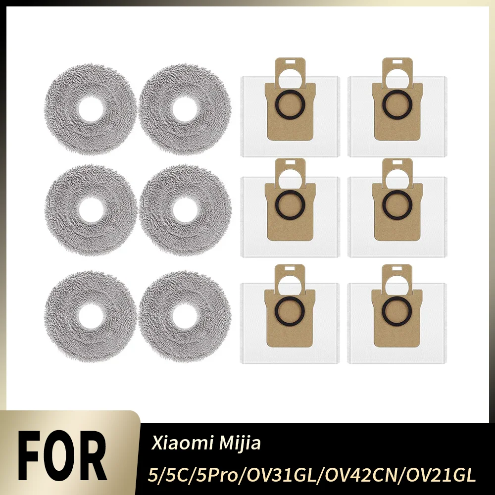 Mop Cloths Dust Bag Accessories For Xiaomi Mijia 5 5C 5Pro OV31GL OV21GL OV42CN Robot Vacuum Reusable Washable Deep Clean Kit