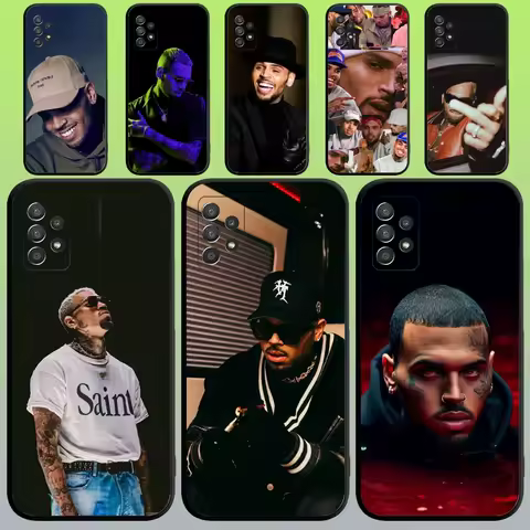 Rapper Chris Brown Phone Case For Samsung Galaxy A20,A21s,A22,A31,A32,A52,A53,A72,73,A80,A91 Soft Black Cover
