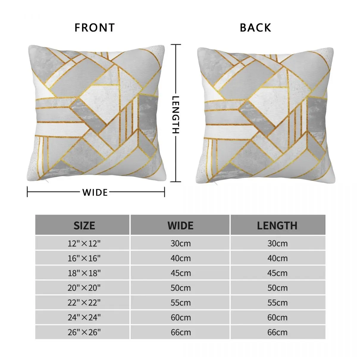 Gold City Geometric Lines Square Pillowcase Polyester Linen Velvet Printed Zip Decor Throw Pillow Case Sofa Seater Cushion Cover