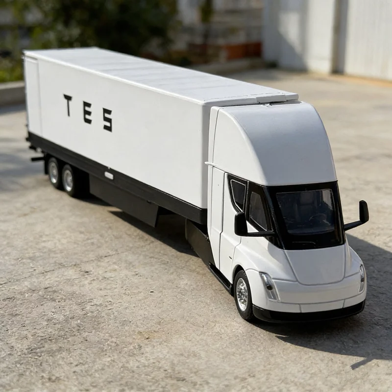 Tête de camion semi-remorque électrique en alliage 1:32, modèle de voiture moulé sous pression, conteneur de Transport, véhicules, modèle de voiture, son et lumière, jouets pour enfants