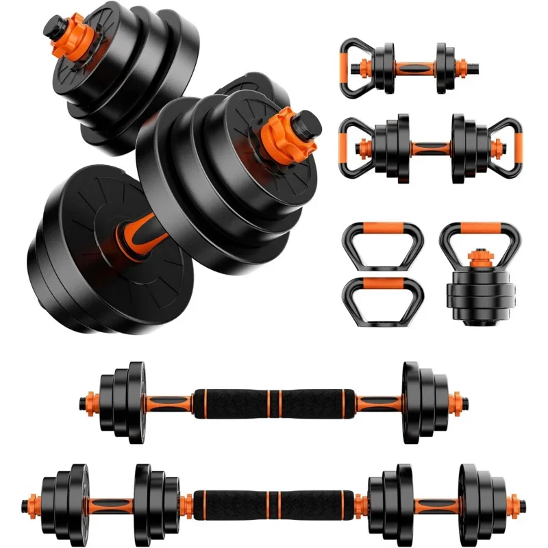 

20LBS/50LBS/70LBS Free Weights Dumbbells,4 In1 Weight Set,Dumbbell,Barbell,Kettlebell,Push-up,Home Gym