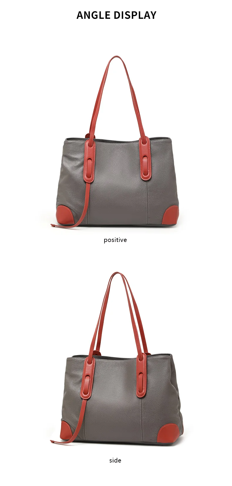 Echte Leder-Damenhandtasche, Große Kapazität Shopper-Tasche, Neue 2026 Mode-Schultertasche für Frauen, Rindsleder-Shopper, Große Tasche – Detail 10