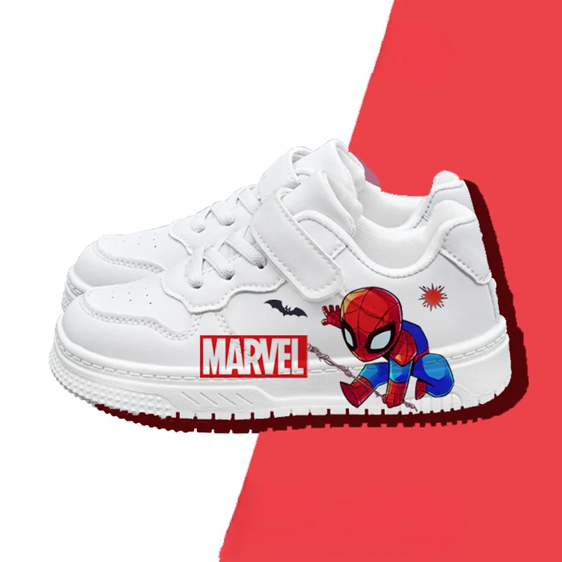 

Kids'Casual Shoes Sneakers PU Leather Printed Cartoon Spring Shoes For Boys Velcro Anti-slip Thick Bottom White Shoes Size 26-37