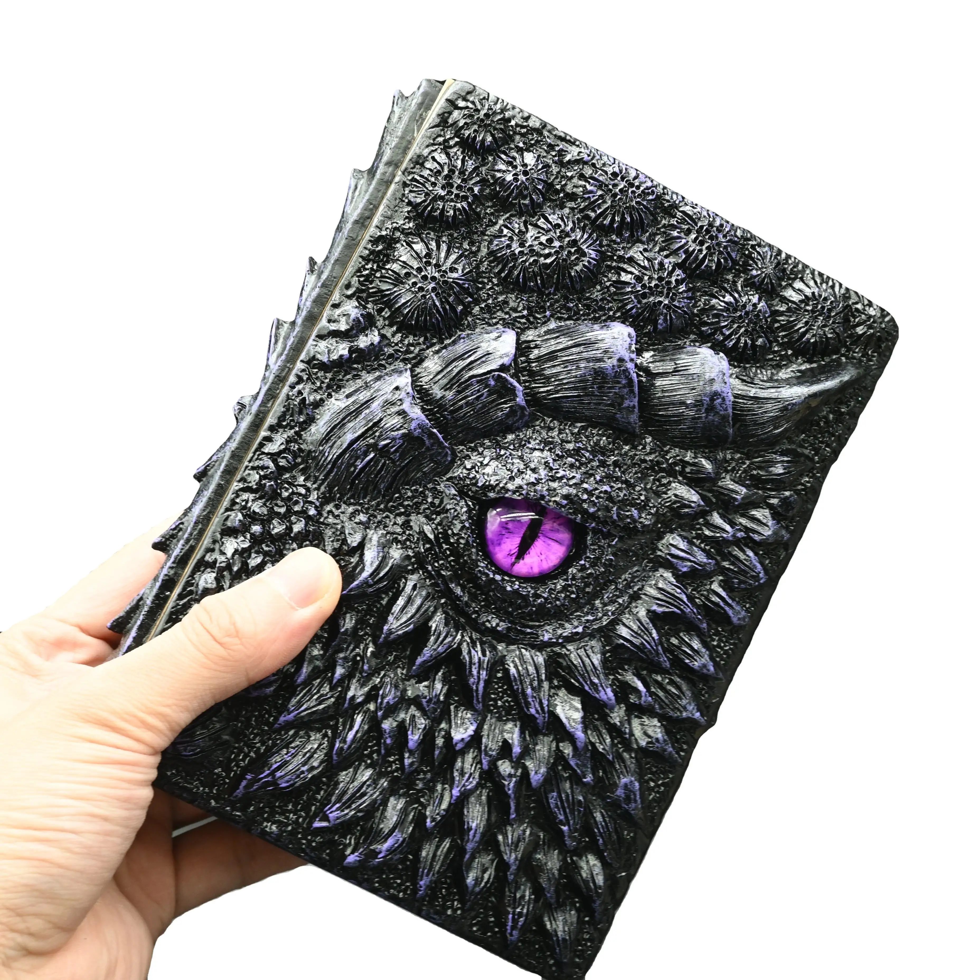 A5 Dice Notebook Dragon Eye 3D Embossed Resin Dice Book A5 Hardcover Notebook Vintage Dragon Embossed Book for DND RPG Player
