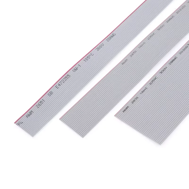 1/2/5 Meters 1.27mm Pitch Gray Flat Ribbon Cable 6/8/10/12/14/16/20/26/30/34/40/50/60 Pin 28AWG Wire for IDC FC 2.54mm Connector