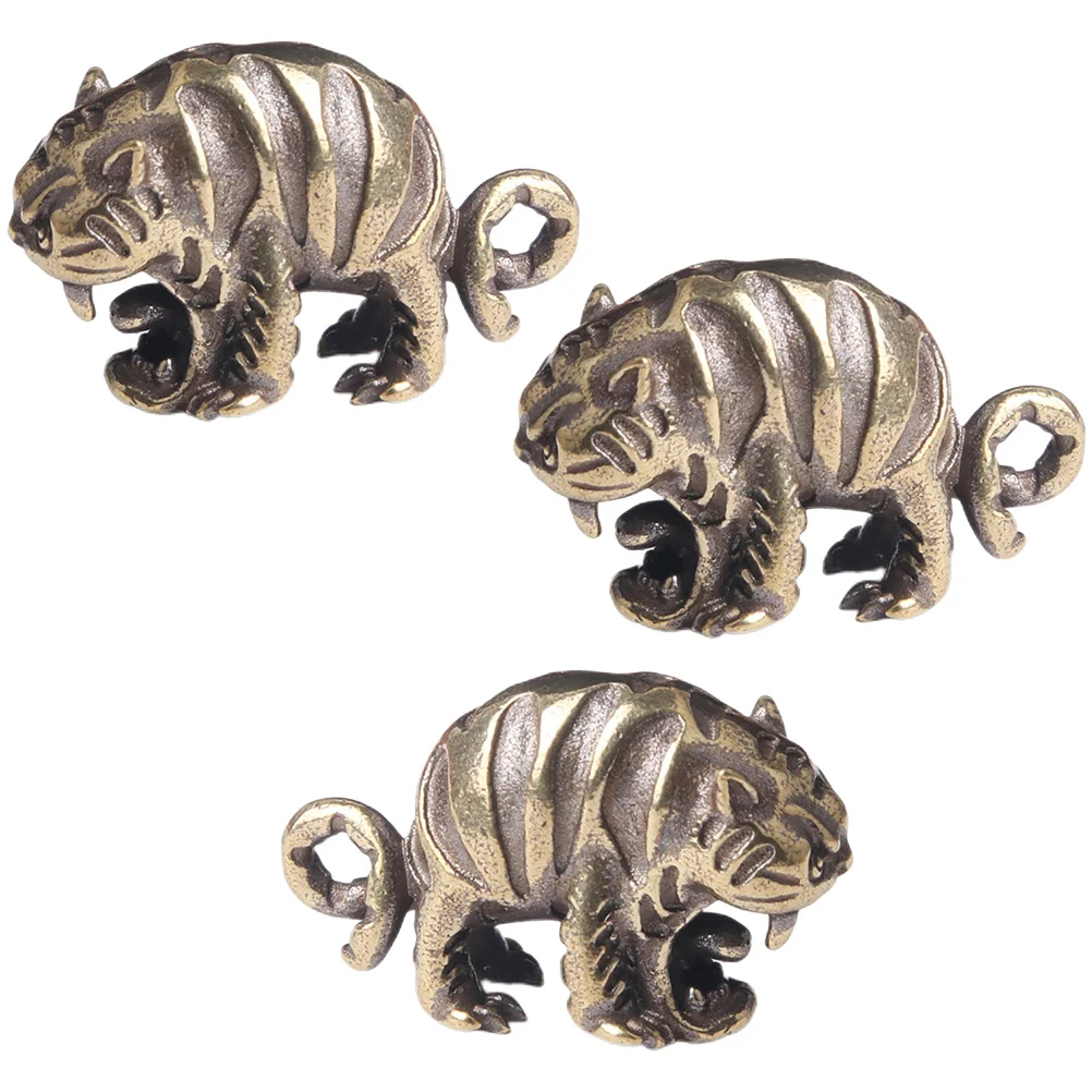 

Brass Key Chain Charms Small Tiger Pendant Animal Diy Jewelry Making Accessories Vintage Hanging Decor Lightweight Portable
