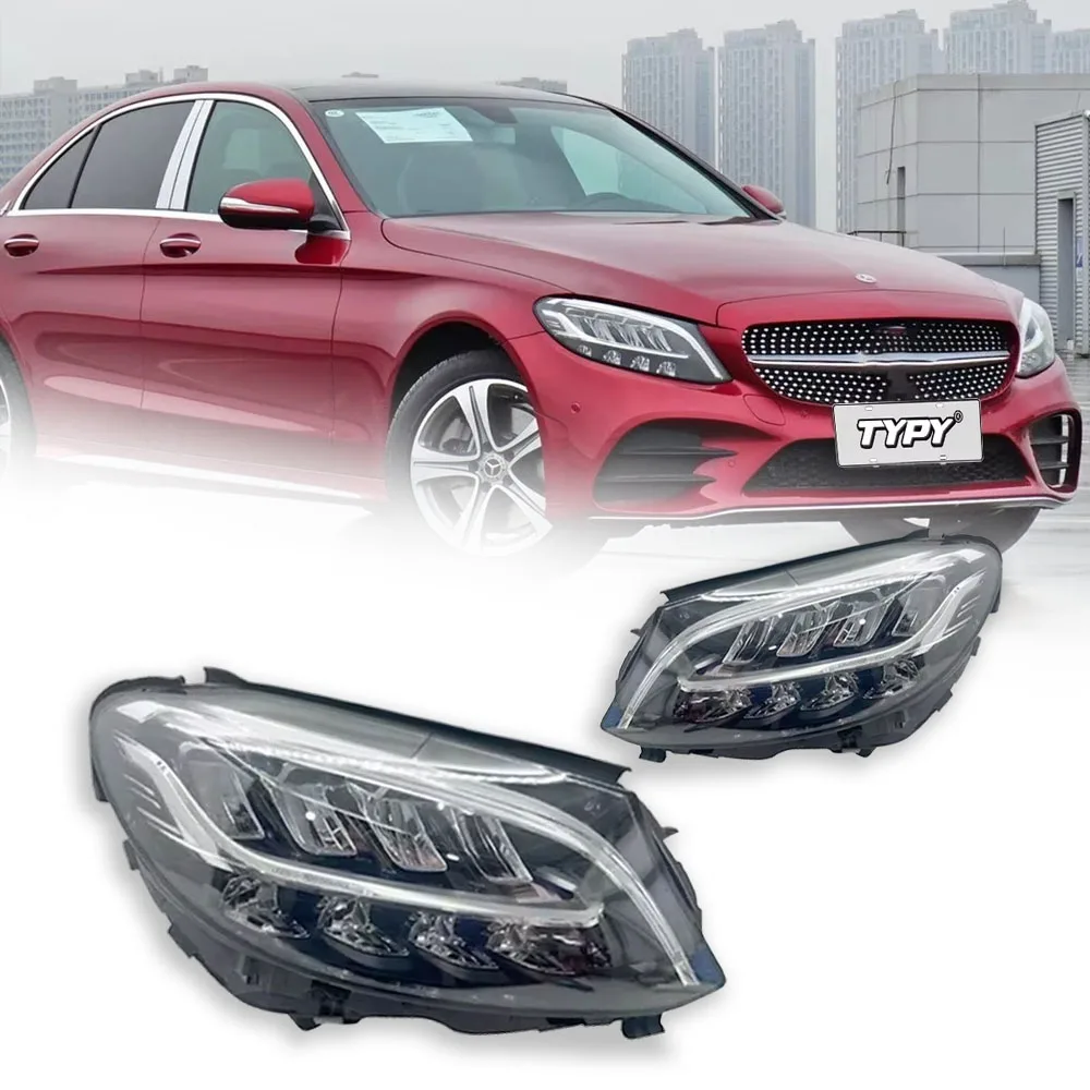 

Новые светодиодные фары, модифицированные полные фары для Benz C Class W205 2019, указатели поворота, дневные ходовые огни