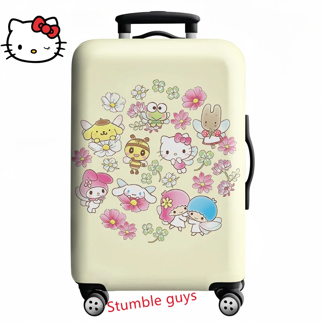 

Kawaii Hello Kitty Luggage Cover Anime Print Travel Protector Fits 18-32 Inch Suitcases