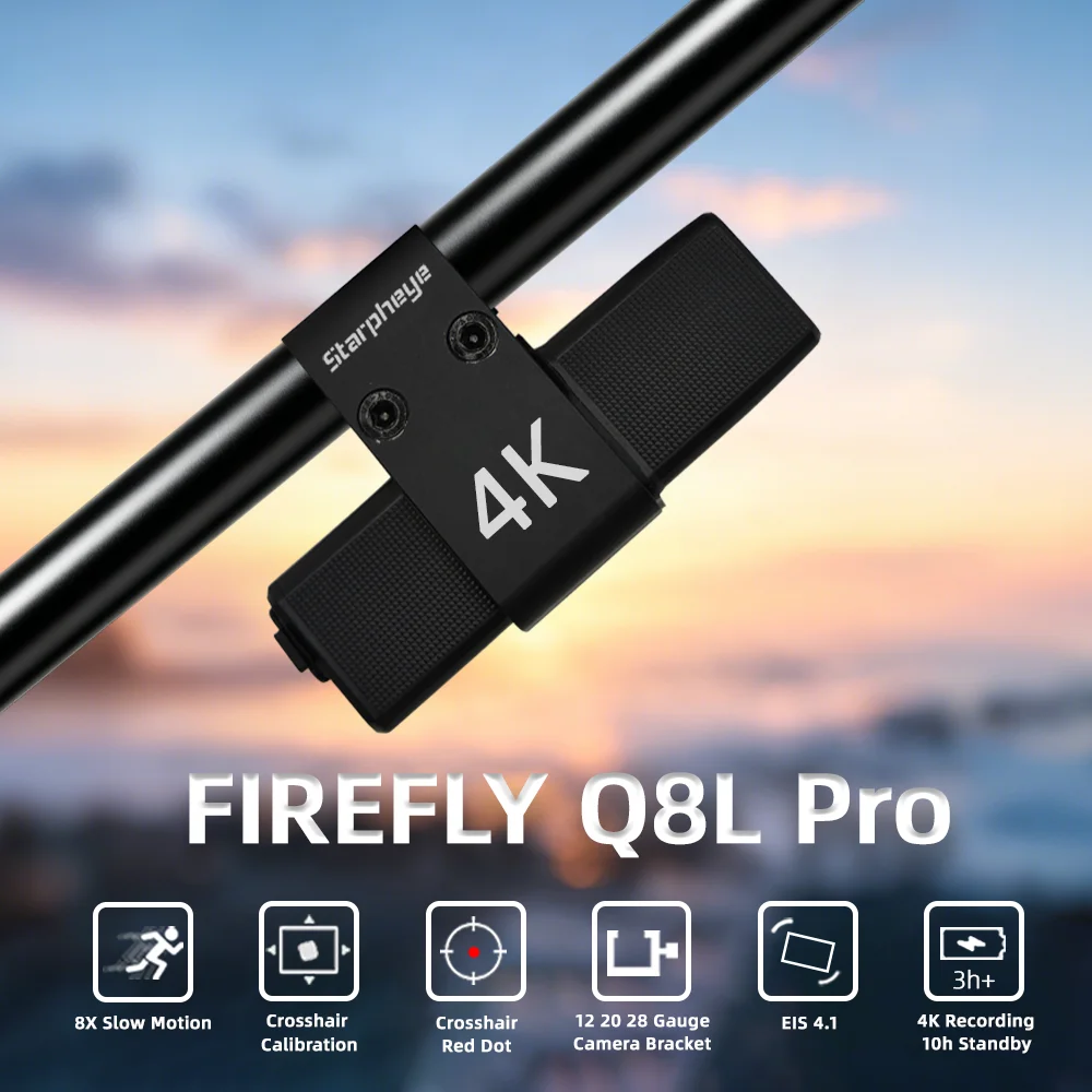 Helmet Camera 4K Wifi - Câmera de Caça Firefly Q8 4K,