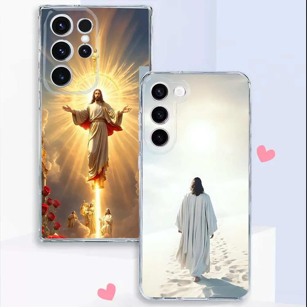 

Faith Christian Religious Jesus Phone Case For Samsung S24,22,20,21 FE Ultra ,23,10,10E,S8,Plus Transparent Phone Shell