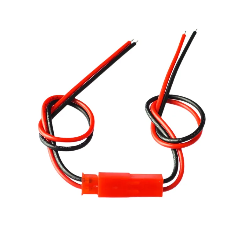 JST-2P Masculino Cabeça Conector Fêmea Soquete, Lug Fio, Cabo, Vermelho e Preto, Terminal W
