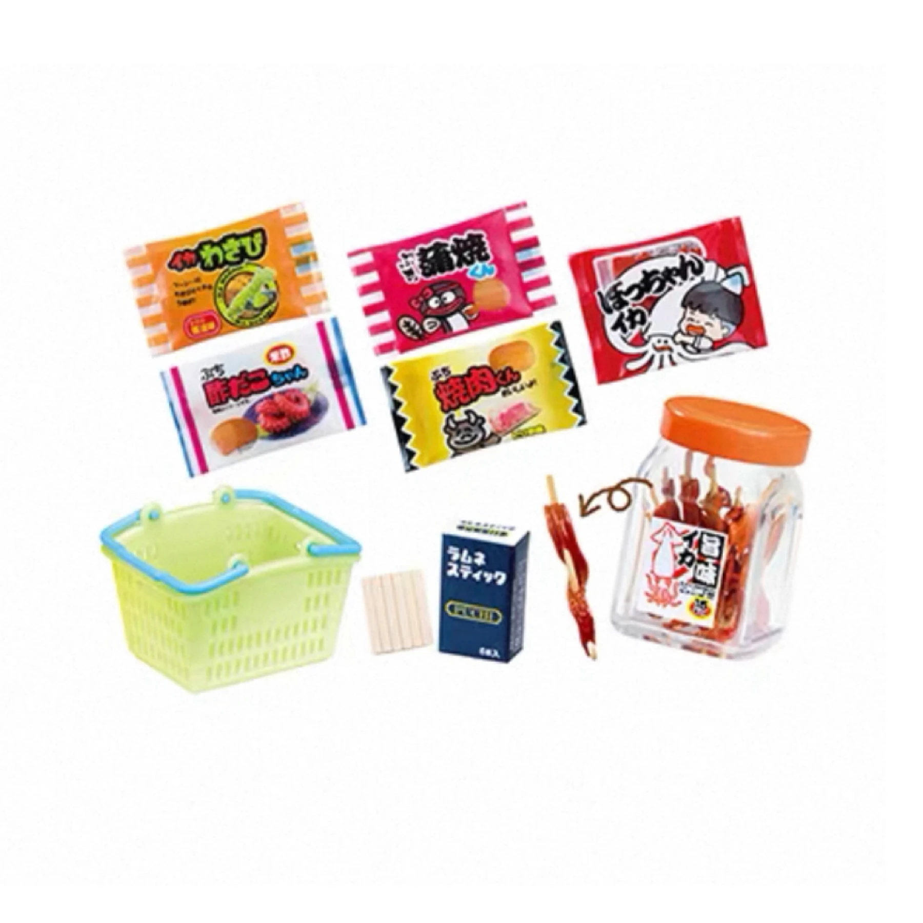 Re-ment Toko dim sum sudut jalan gaya lama asli, Satu set mainan bertema makanan dan model koleksi adegan figur lengkap