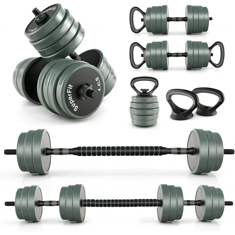 AQGoplus Adjustable Dumbbell ,92/47 LBS Free Weight Set,4 in 1 Weights w/Connector Used as Barbell,Dumbbells,Kettlebells,Push