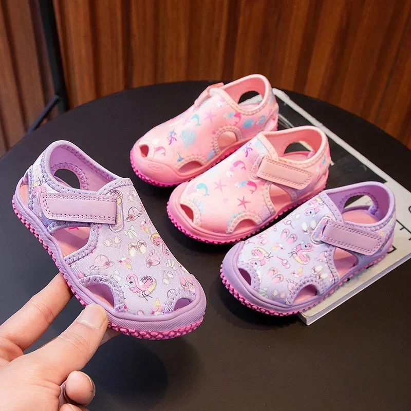 2024 Hot Summer Kids Baby Girls Boys Non-slip Outdoor Sneakers Soft Sole Hook Beach Sandals children sandals girls Water Shoes