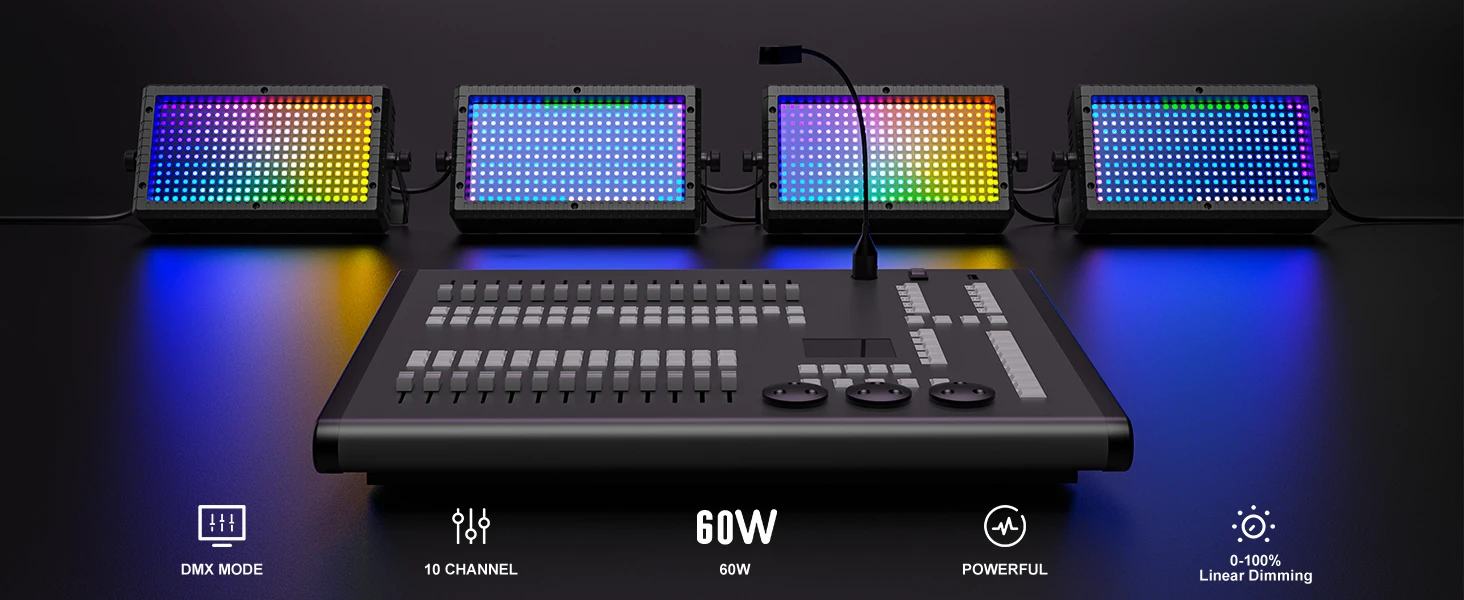 U'King 60 W RGBW LED Wall Washer Licht 3in1 Mni 288 LED Strobe Licht DMX Super Helle DJ Wash Bar Strobe Effekte Bühnenbeleuchtung – Detail 5