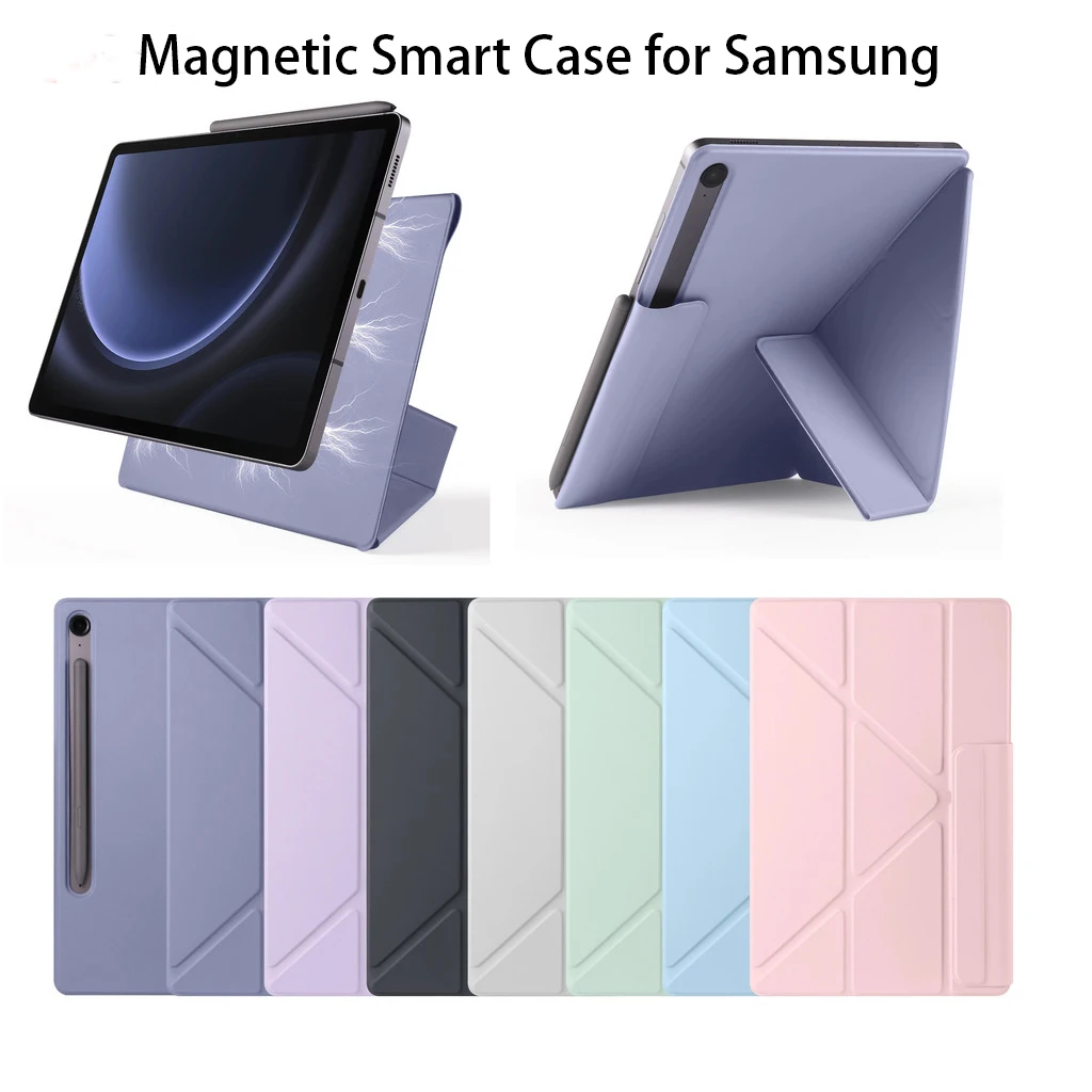 Magnetic Case For Samsung Galaxy Tab S11 S9 S10 lite S9 FE S7 FE S9+ Y Fold Tablet Case   Multi-angle Folding Protection Cover