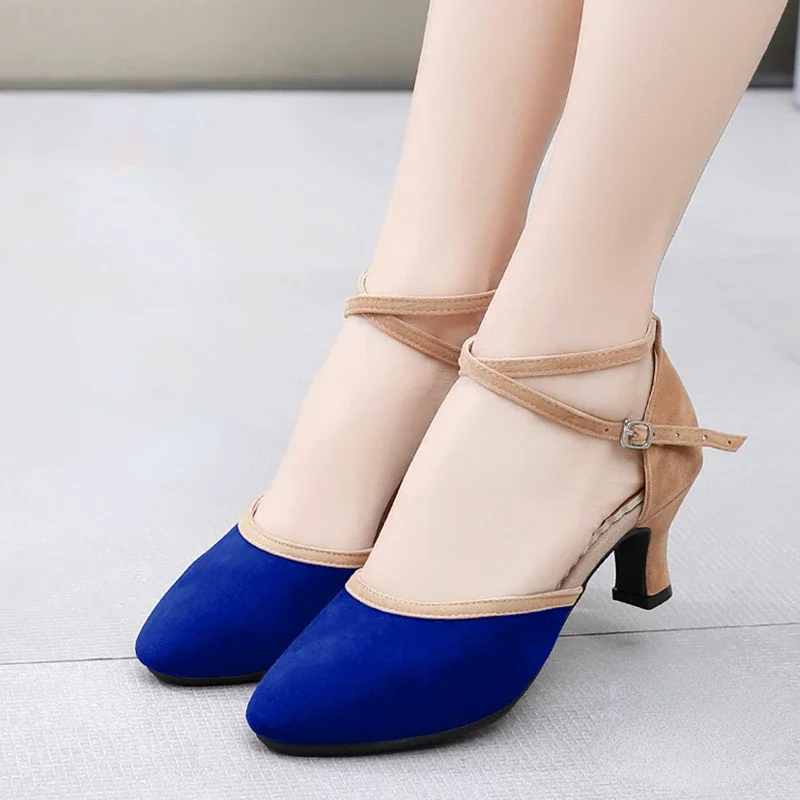 XIHAHA Fashion Women Modern Dance-Shoes for Girls Ladies Ballroom Tango Dancing Woman Shoes Closed Toe Salsa Suede/Rubber Sole